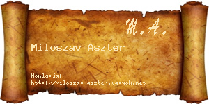 Miloszav Aszter névjegykártya
